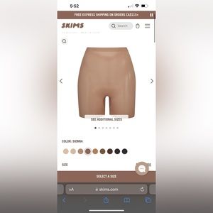 Skims sienna low back sheer sculpt shapewear shorts